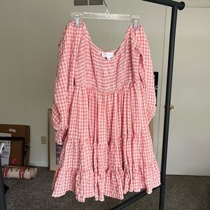 MABLE off the shoulder gingham dress